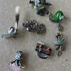 Vintage Austrian Lapel Hat Pin Lot 7 Enameled pins